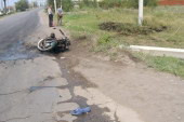 Пьяный мотоциклист «пободался» с электроопорой