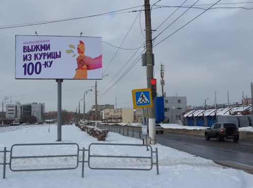 Курицы в Магнитогорске. Очередной шедевр креативной рекламы на городских улицах