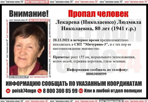 Прочёсывают поля и сады. В Магнитогорске добровольцы и полиция разыскивают 80-летнюю местную жительницу